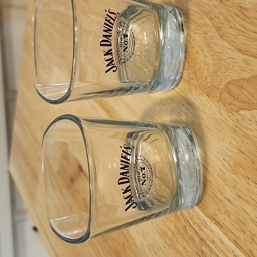 Jack Daniels whiskey glass tumblers set of 2 Old No 7